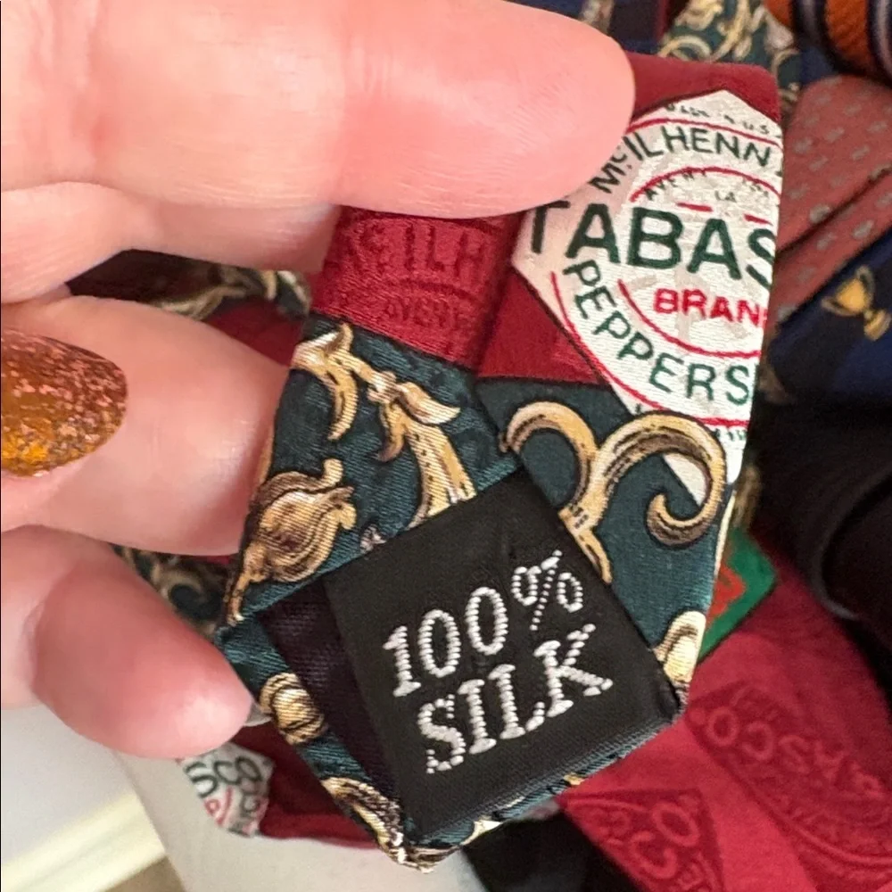 Tabasco Hot Sauce Gulf Shrimp Silk Necktie Tie